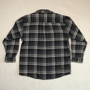 Field & Stream 1871 Black & Gray Plaid Flannel Shirt Heavyweight Men's Size XL